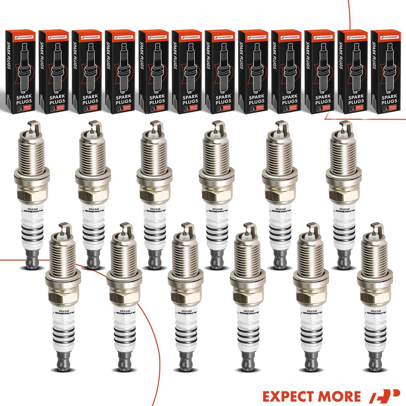A-Premium 12x Iridium & Platinum Spark Plugs for Ferrari 456 GT 456 M GTA 512 TR