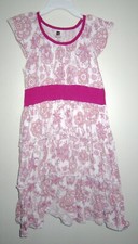 Cute Girls TEA COLLECTION Dress, Size 6 pink/fuchsia and white floral pattern