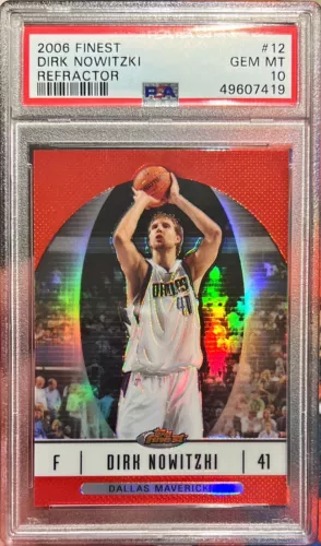 2006-07 Topps Finest Dirk Nowitzki Refractor Card #12 PSA 10 Gem Mint