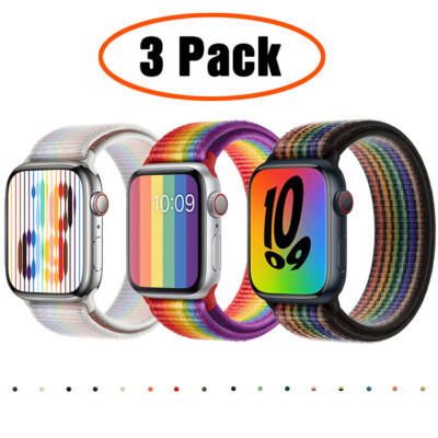 3 PACK Nylon Band Strap Loop iWatch For Apple Watch Series Ultra 8 7 6 SE 49mm