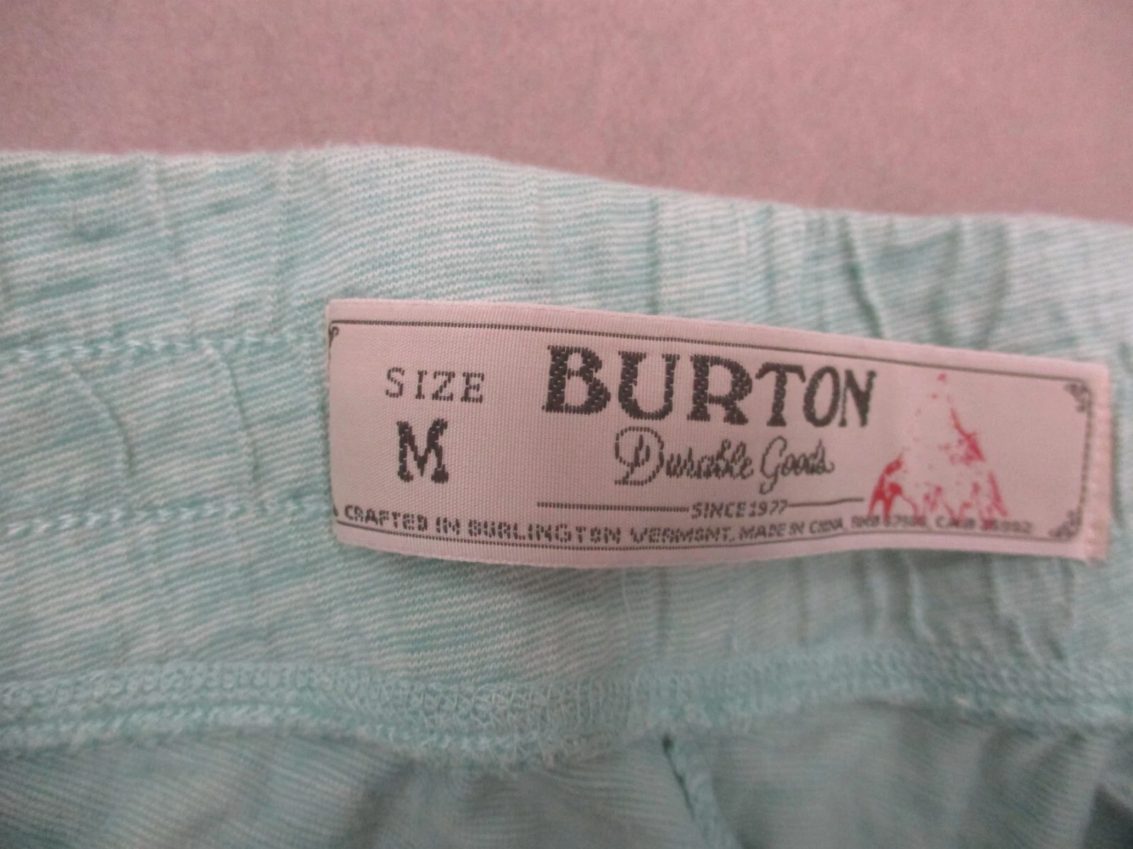 burton 100% cotton drawstring pocket crop track pants