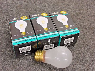 LOT of (3) HALCO 40 WATT, A-15 APPLIANCE, FAN, UTILITY BULBS, A15FR40 FROST