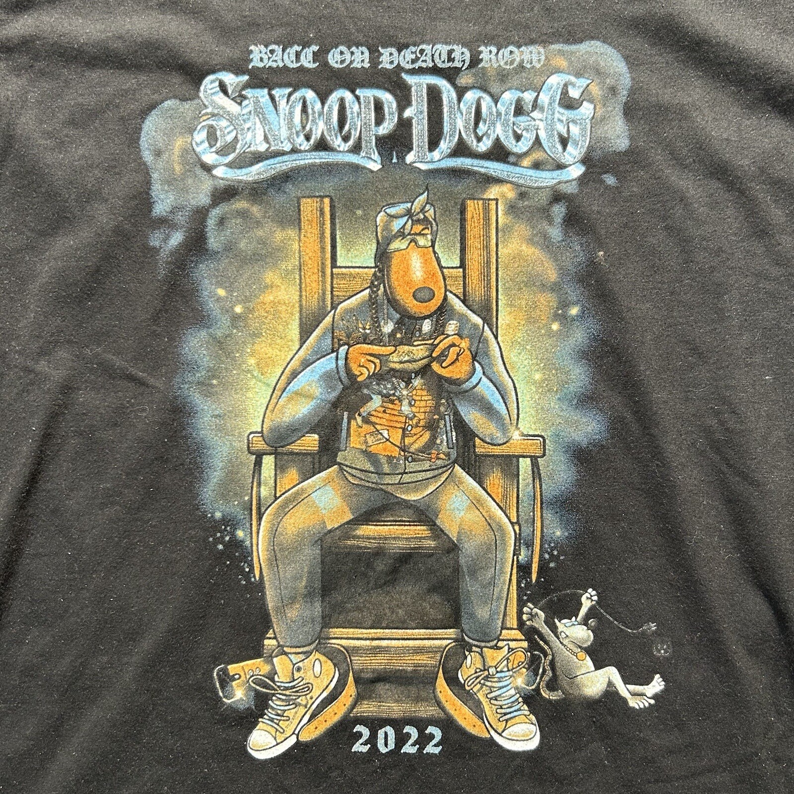 FILA Camicia da uomo Snoop Dog Mount Westmore ""Bacc On Death Row"" doppio lato taglia large