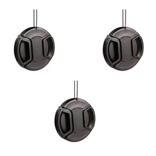 3PC 52MM Snap-On Front Lens Cap/Cover Canon Nikon Sony Pentax Samsung All DSLR