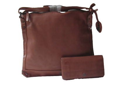 Harbour 2nd Leather Shoulder / Crossbody Handbag & Wallet Cognac 2 PIECE NWT