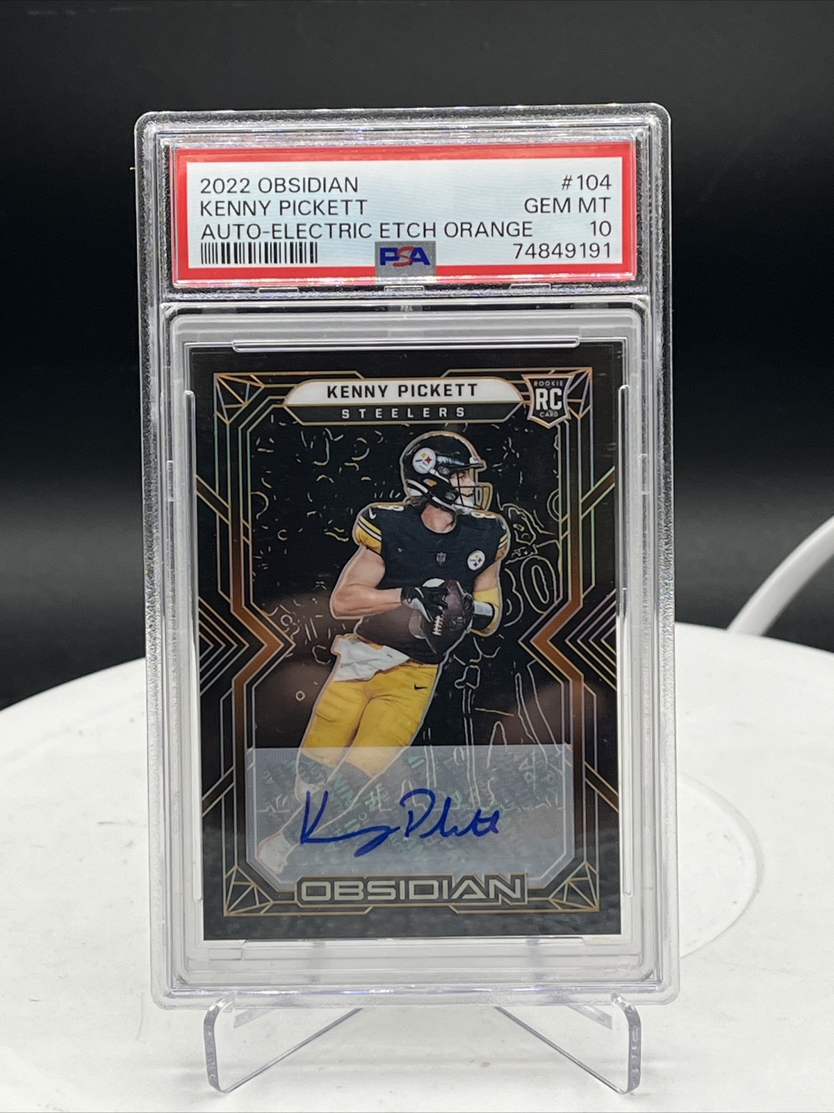 Kenny Pickett Auto RC /75 Orange Ssp #104 PSA 10 2022 Obsidian Rookie(POP 5) 💎