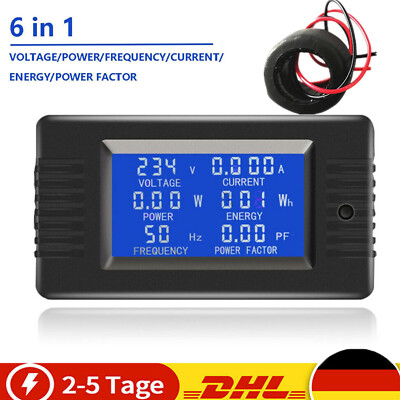 AC LCD-Panel Digital Power Wattmeter Monitor Spannung Voltmeter Amperemeter 100A