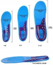 1 Small 1 Medium 1 Large pair Silicone Foot Insoles Shoe Inserts Pads Cushions