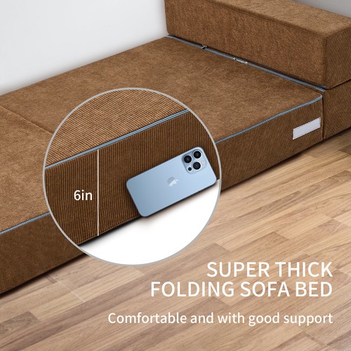 SLSY Sofá Cama Plegable Colchón de Piso Niño Pequeño Lavable Alfombra de Siesta 63x25,6x6 pulgadas - Imagen 8 de 35