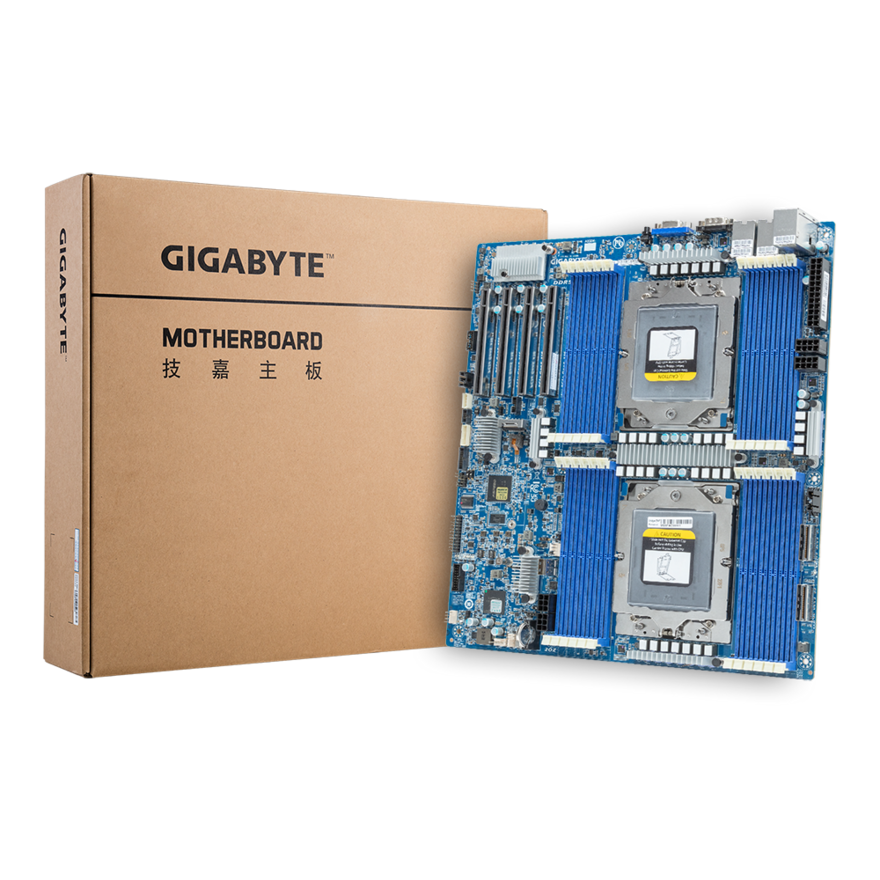 Gigabyte MZ73-LM2 SP5 Motherboard + 2x AMD EPYC 9755 CPU ZEN5 128