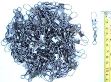 50 pcs Black Barrel Swivels #1/0 w/Interlock Snap(NEW) Free Shipping