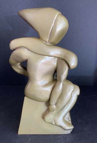 A. Simon,”The Polichinelli” Hand Carved Gold Wooden Sculpture
