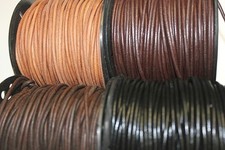 3 mm - Round High Quality Leather Lacing 10 Yards - 25 Yards No Spool