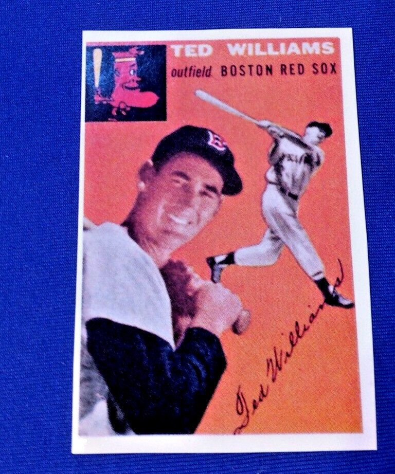 1954 TOPPS preview paper sports illustrated NICE WELL CUT NRMT   TED WILLIAMS #1