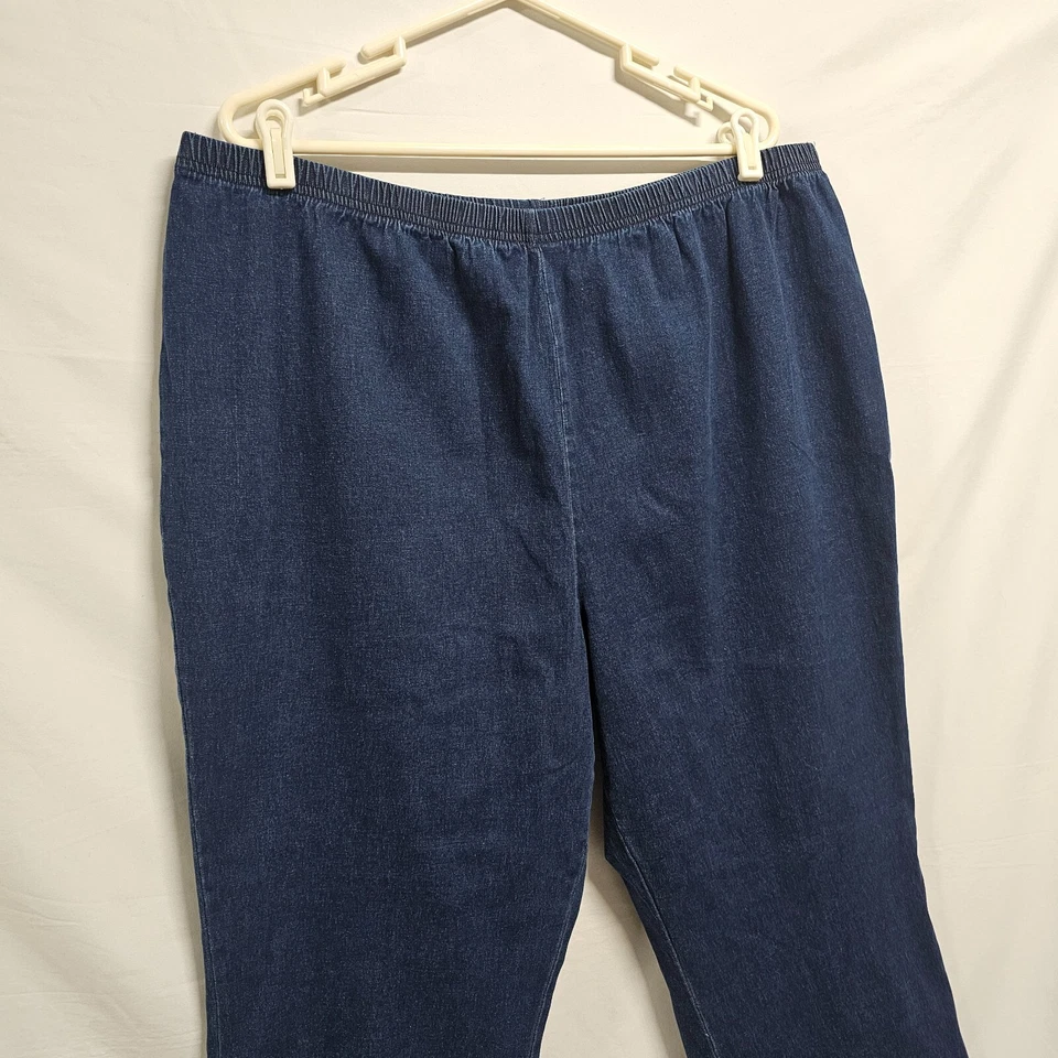 Mainstreet Blue Women Ankle Pants Size J6 Blue Denim Cotton Pull On Bootcut - Image 3 of 4