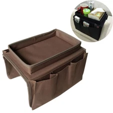Sofa Armrest Organizer with Cup Holder Tray Couch Armchair Caddy Storage Pockets
