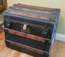 ANTIQUE STEAMER TRUNK TOP CHEST,  RICH, REED ATWOOD 1870's