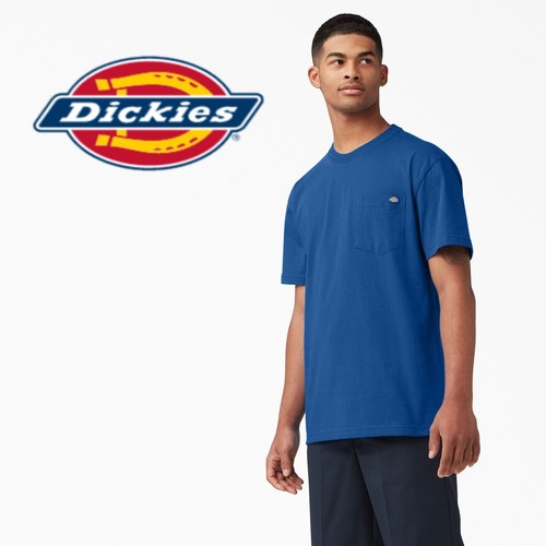 DICKIES HEAVYWEIGHT Shirt Mens Large BLUE ROYAL Work Wear Casual Pocket Tee NWT - Picture 11 of 13