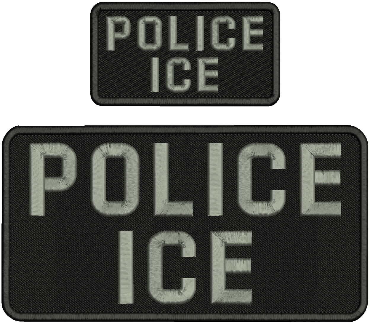 POLICE HSI embroidery patches 5x10 and 2.5X5 hook on back GREY/BLACK