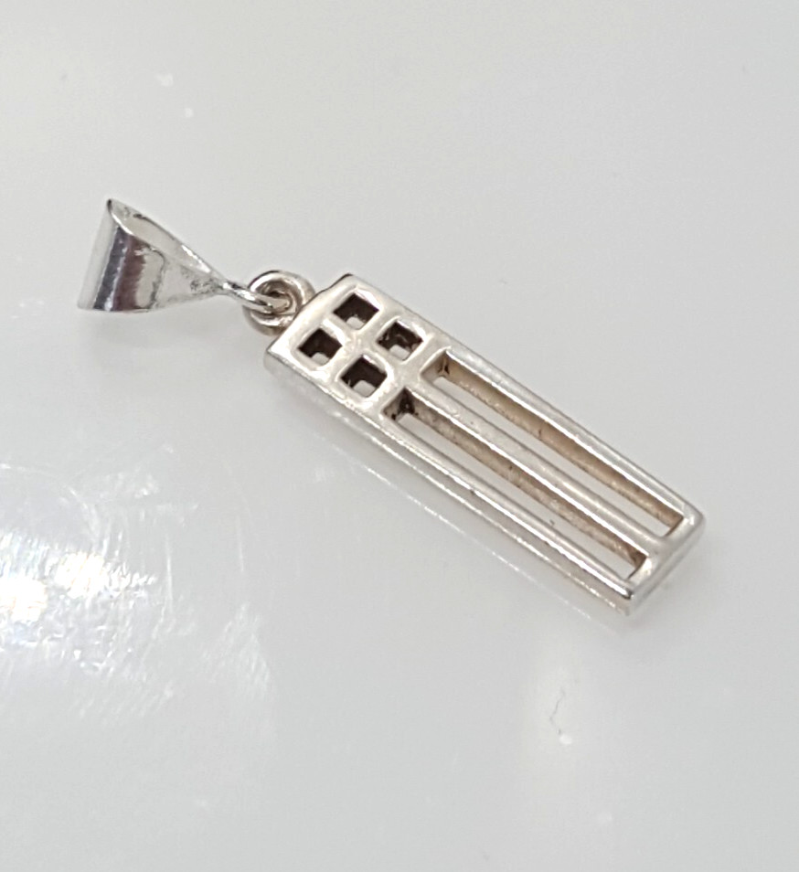 Gorgeous Sparkling Artistic Rectangle Pendant 925… - image 15