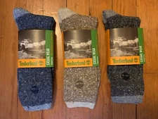 Vtg. Timberland Mens Tweed Crew Socks USA Made Deadstock 1 Pr. NWT