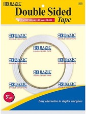 BAZIC Products 1" X 20 Yard Double Sided Tape, Clear Sticky Adhesive Tape