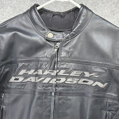 Harley Davidson 98024-12VM Triple Vent Leather Riding Jacket Mens Large Black