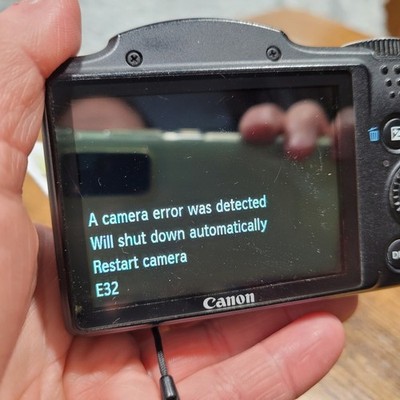 Canon PowerShot SX500 IS 16.0MP Digital Camera Black - AS IS FOR PARTS E32 ERROR