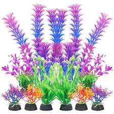 Artificial Fish Tank Plants, Aquarium Decorations Plastic Accessories, Purple