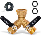 Brass Garden Hose Splitter 2 Way Heavy Duty Y Connector Leak Proof Long Handles