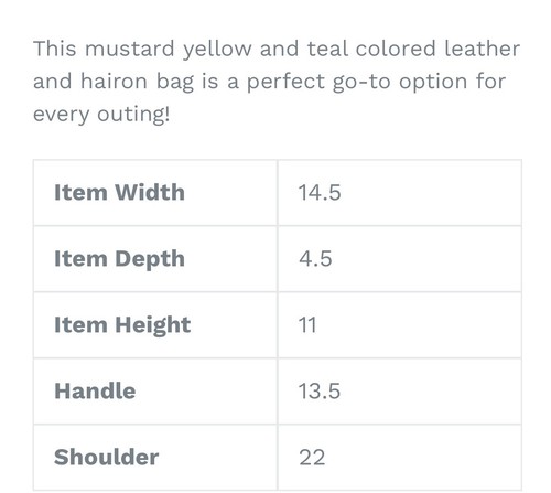Myra Yellow, Turquoise & Brown Embossed Leather Fringed Western Style Tote Bag - Picture 18 of 19