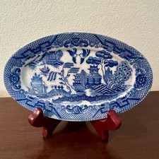 Vtg Blue Willow Child s Platter 6 Japan Miniature Transferware Tea Set Dish