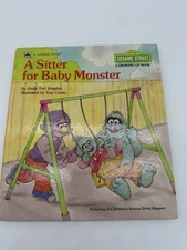Vintage A Sitter for Baby Monster A Golden Book A Growing up Book 1987 