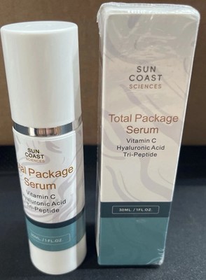 Sun Coast Science Total Package Serum Vitamin C Hyaluronic Acid Anti Aging 1oz..
