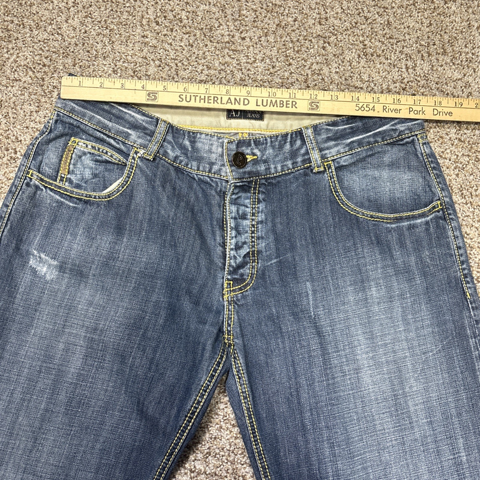 A J ARMANI Jeans Indigo 007 Series Straight Leg Jeans 34 X 27 - View 8