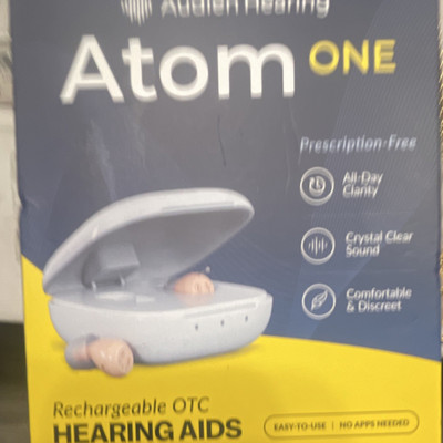 Audien Hearing Atom ONE CIC Rechargeable Hearing Aid Beige Crystal Clear Sound