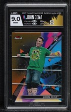 2021 Topps Finest WWE Gold Refractor 8/50 John Cena #100 HGA 9 MINT e0h
