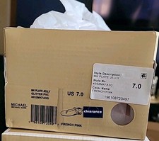 New - Women  s Michael Kors Plate Jelly Glitter PVC French Pink Sandals Size 7