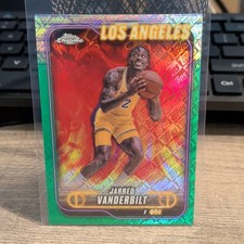Topps 2024-25 Chrome Green Refractor Jarred Vanderbilt #27 Los Angeles Lakers