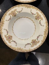 Set 7 Vintage Noritake Camillia Rimmed Soup Bowls Occupied Japan “M” 3950 NO #