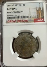 1951 Great Britain 2 Shillings &ndash; King George VI &ndash; NGC Certified Genuine