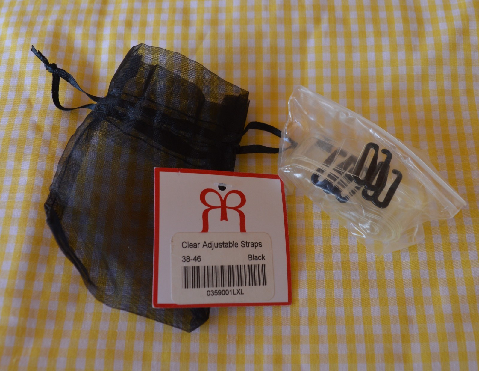 Ruby Ribbon #0359 Clear Adjustable Straps w Black… - image 5