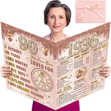 Large 90Th Birthday Card with Envelope for Gi...