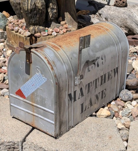 Vtg Mailbox Galvanized Rural Chicago Heights Furnace Supply Co. 24”x 15”x 11”