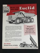 Euclid ￼ Advertising Brochure Rear Dump Truck  50 Ton model LLD 1955