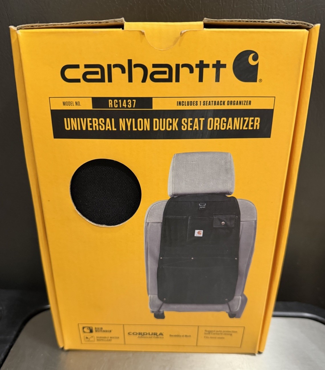 Carhartt Universal Nylon Duck Seat Back Organizer RC1437 Car Truck, Black