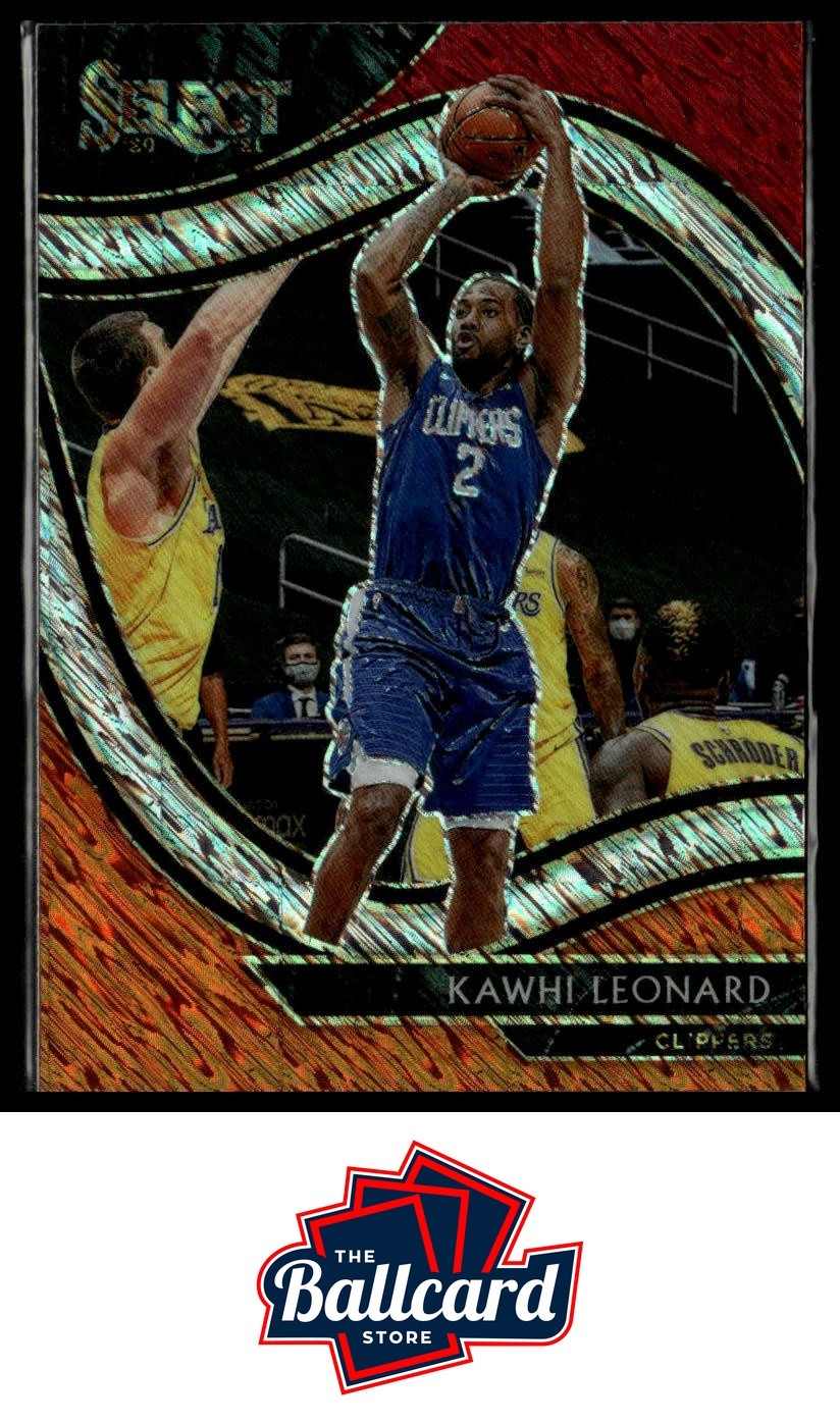 2020-21 Panini Select #208 Kawhi Leonard Red White Orange Shimmer Club Level