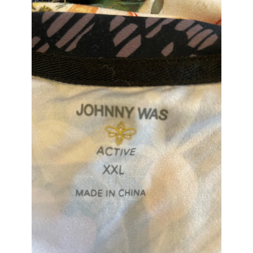 Camiseta deportiva de manga larga con estampado floral negra talla XXL de Johnny Was Active Foto 3 de 4