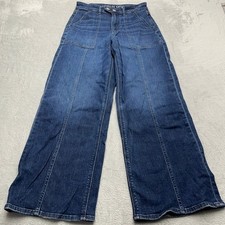 American Eagle Super High Rise Baggy Wide Leg Jeans Medium Wash Women 28x30