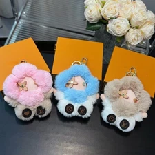 Furry Vivienne Cute Flower Keychain Charm Keyring Toy with Gift Box